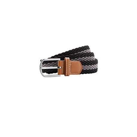 AQ901 - Ceinture stretch tressée à rayures bicolores