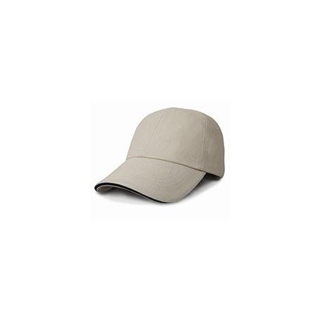 RC24P - Casquette en coton brossé robuste de profil bas avec visière en sandwich