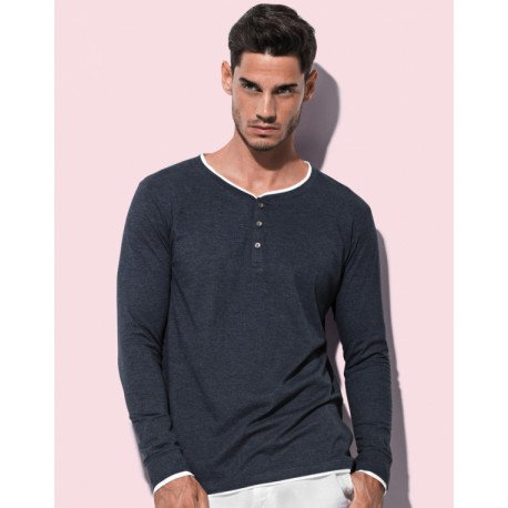 ST9860 - Luke Long Sleeve Henley T-shirt Men