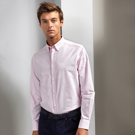 PR238 - Chemise à rayures Oxford en coton majoritaire pour homme