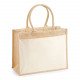 WM427 - Sac de courses en jute avec poche en coton