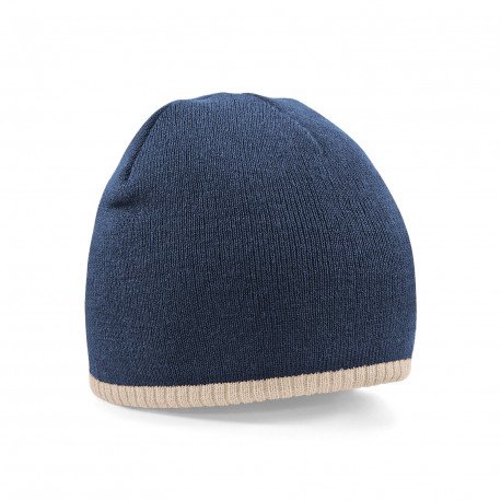 BC44C - Bonnet en tricot bicolore