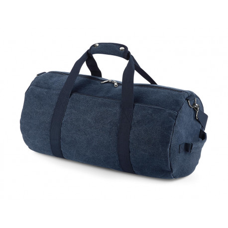 BG655 - Vintage Canvas Barrel Bag